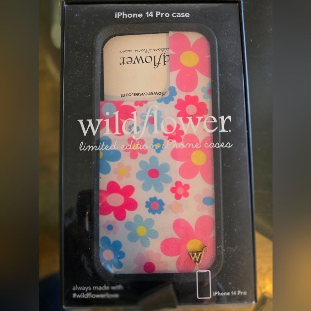 Wildflowers Pink and Blue iPhone 14 Pro Case